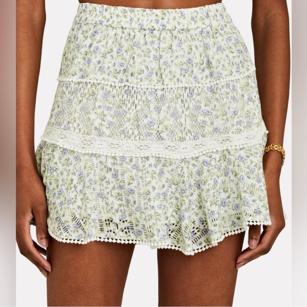 House of Harlow 1960 Blue Floral Midi Skirt
